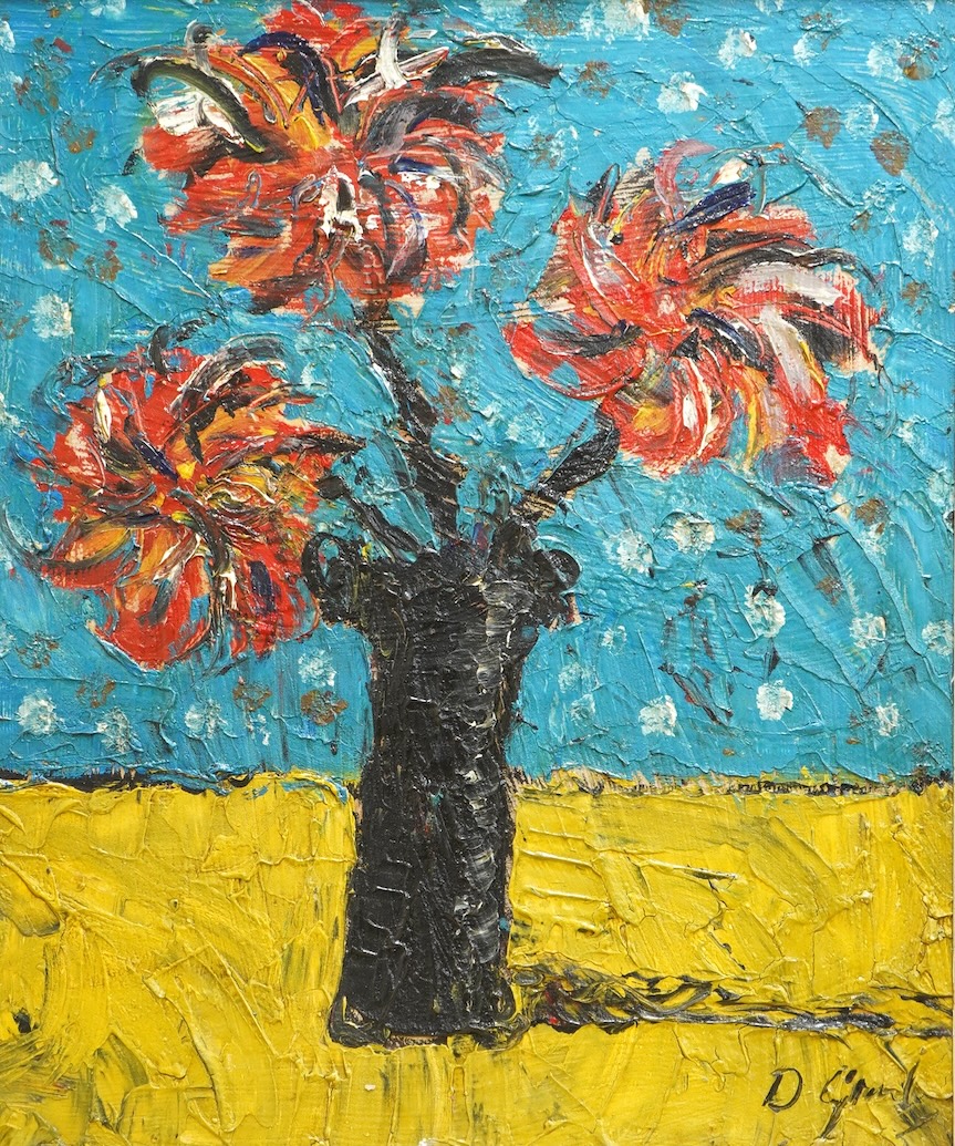 Still life study of flowers in a vase, signed 